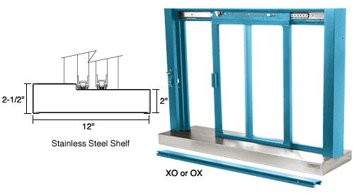 C.R. Laurence CRL Kynar Painted Finish Self Closing Deluxe Sliding Service Window with Stainless Steel Sill | SCDW1804K