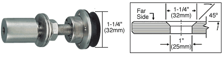 C.R. Laurence CRL Brushed Stainless Swivel Countersunk Fastener for 1/2&quot; to 5/8&quot; Glass | SCF12BS
