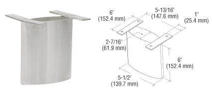 C.R. Laurence CRL Vertical  6&quot; Brushed Stainless Steel Support | SCS6V
