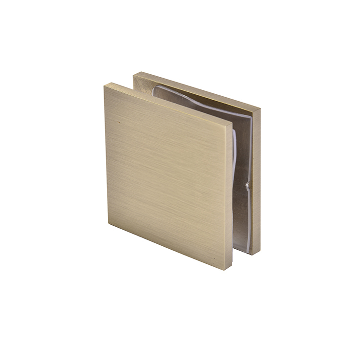 CRL Brushed Bronze Square Style Hole-in-Glass  Fixed Panel U-Clamp | SCU4BBRZ