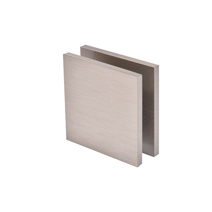 CRL Brushed Nickel Square Style Hole-in-Glass Fixed Panel U-Clamp | SCU4BN