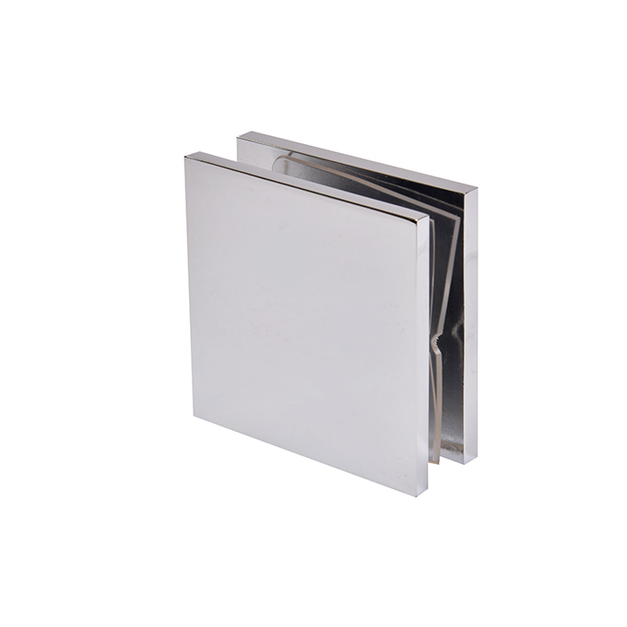 CRL Polished Chrome Square Style Hole-in-Glass Fixed Panel U-Clamp | SCU4CH
