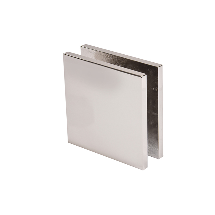 CRL Polished Nickel Square Style Hole-in-Glass Fixed Panel U-Clamp | SCU4PN