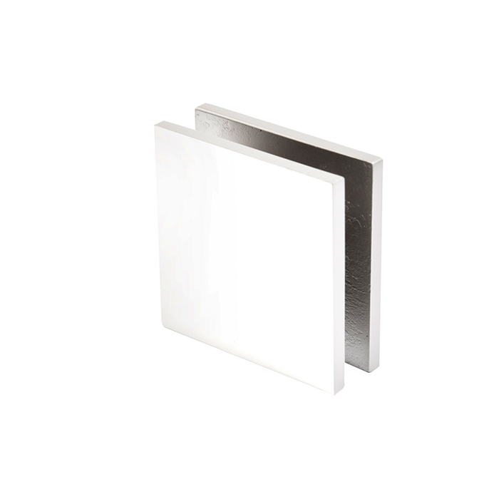 CRL White Square Style Hole-in-Glass Fixed Panel U-Clamp | SCU4W