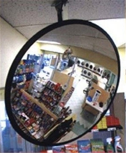 12&quot; Polycarbonate Indoor Convex Mirror with Hardboard Back and Z Bracket | SCVI12ZPC