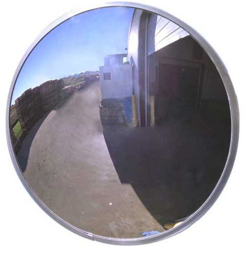 36&quot; Acrylic Outdoor Convex Mirror with Painted Hardboard Back and Single Telescoping Bracket | SCVIP36T