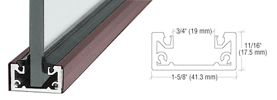 C.R. Laurence CRL Dark Bronze Anodized 120&quot; Shallow &quot;U&quot; Channel - 10 Ft Long | SCDU3812SL