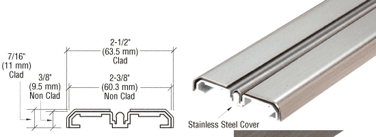 C.R. Laurence CRL Brushed Stainless Steel Sliding Door Bottom Rolling Track - 10 Ft. Long | SD1BTBS