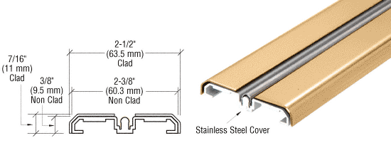 C.R. Laurence CRL Polished Brass Sliding Door Bottom Rolling Track -10 Ft. Long | SD1BTPB