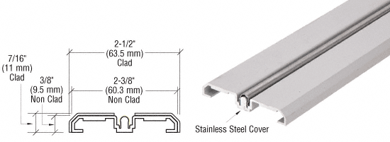 C.R. Laurence CRL Satin Anodized Sliding Door Botom Rolling Track - 10 Ft. Long | SD1BTSA
