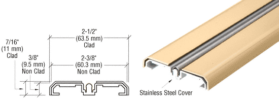 C.R. Laurence CRL Satin Brass Sliding Door Bottom Rolling Track - 10 Ft. Long | SD1BTSB