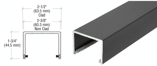 C.R. Laurence CRL Black Anodized Sliding Door Top Rolling Track - 10 Ft. Long | SD1TTBL