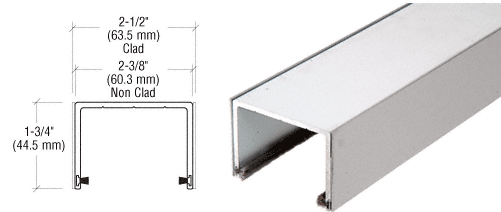 C.R. Laurence CRL Brushed Stainless Steel Sliding Door Top Rolling Track - 10 ft. Long | SD1TTBS