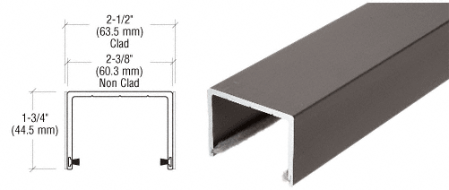 C.R. Laurence CRL Dark Bronze Anodized Sliding Door Top Rolling Track - 10 Ft. Long | SD1TTDU