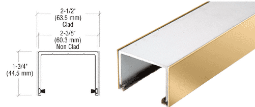 C.R. Laurence CRL Polished Brass Sliding Door Top Rolling Track - 10 Ft. Long | SD1TTPB