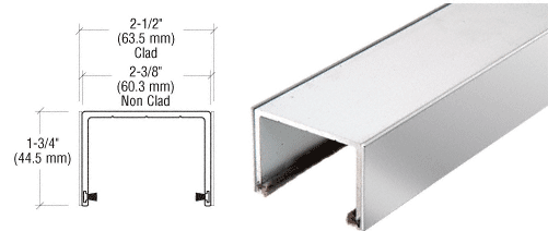 C.R. Laurence CRL Polished Stainless Steel Sliding Door Top Rolling Track - 10 Ft. Long | SD1TTPS