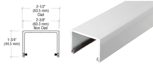 C.R. Laurence CRL Satin Anodized Sliding Door Top Rolling Track - 10 Ft. Long | SD1TTSA