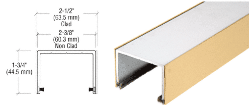 C.R. Laurence CRL Satin Brass Sliding Door Top Rolling Track - 10 Ft. Long | SD1TTSB