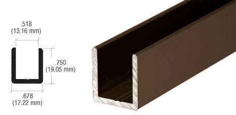 C.R. Laurence CRL Brushed Bronze 1/2&quot; Fixed Panel Shower Door Deep-U Channel - 95&quot; | SDCD12BBRZ