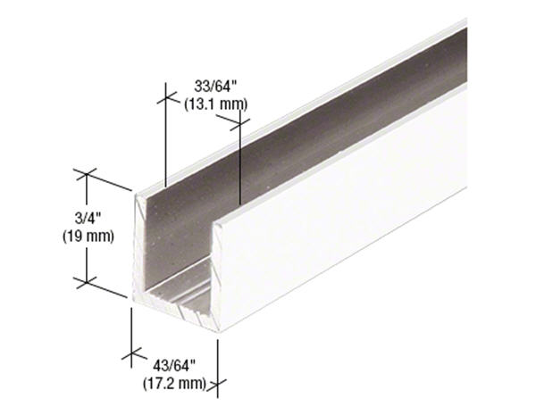 C.R. Laurence CRL White 1/2&quot; Fixed Panel Shower Door Deep-U Channel - 95 in long | SDCD12W