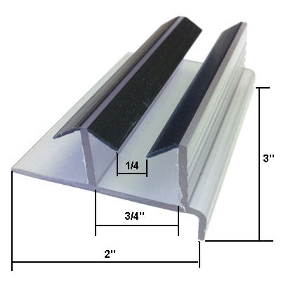 Clear Sliding Shower Door Bottom Guide | SDG003