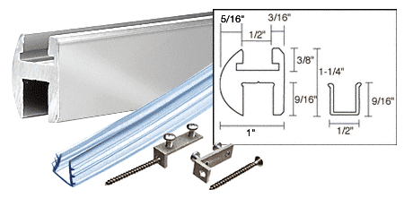 C.R. Laurence CRL Brushed Nickel Deluxe Shower Door Header Kit - 12 ft long | SDH144BN