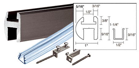 C.R. Laurence CRL Oil Rubbed Bronze Deluxe Shower Door Header Kit - 95 in long | SDH9800RB
