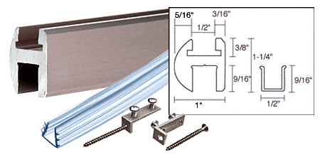 C.R. Laurence CRL Satin Nickel Deluxe Shower Door Header Kit - 95 in long | SDH980SN