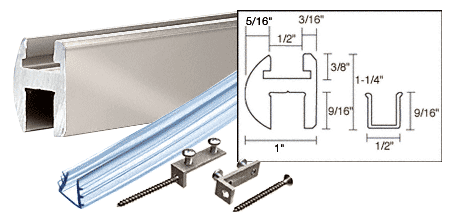 C.R. Laurence CRL Polished Nickel Deluxe Shower Door Header Kit - 95 in long | SDH980PN