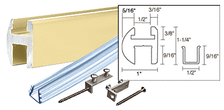 C.R. Laurence CRL Satin Brass Deluxe Shower Door Header Kit - 95 in long | SDH980SB