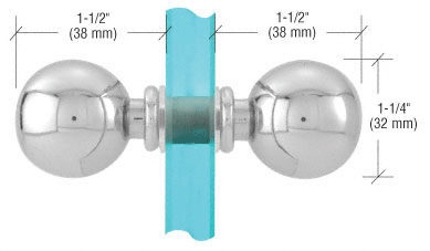 CRL Polished Chrome Ball Style Back-to-Back Knob  | SDK075CH