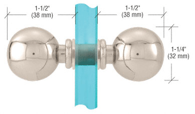 CRL Polished Nickel Ball Style Back-to-Back Knob  | SDK075PN