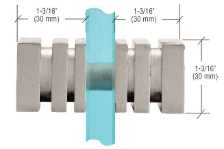 CRL Brushed Nickel Square Back-to-Back Style Knobs  | SDK160BN