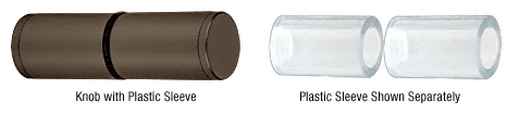 CRL Cylinder Style Oil Rubbed Bronze Finish Back-to-Back Shower Door Knob With Plastic Sleeve | SDKP1120RB