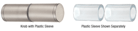 CRL Cylinder Style Brushed Nickel Finish Back-to-Back Shower Door Knob With Plastic Sleeve | SDKP112BN