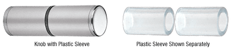 CRL Cylinder Style Polished Chrome Finish Back-to-Back Shower Door Knob With Plastic Sleeve | SDKP112CH