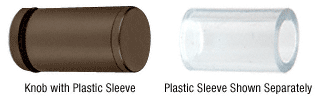 CRL Cylinder Style Oil Rubbed Bronze Finish Single-Sided Shower Door Knob With Plastic Sleeve | SDKP2120RB