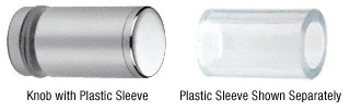 CRL Cylinder Style Polished Chrome Finish Single-Sided Shower Door Knob With Plastic Sleeve | SDKP212CH