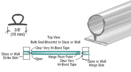 Gordon Glass&#174; Large Translucent Vinyl Bulb Seal - 77 in long  | UHBS77