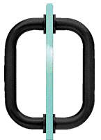 CRL 6&quot; Black Tubular Back-to-Back 3/4&quot; Diameter Shower Door Pull Handles | SDPR6BL