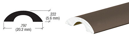 CRL Oil Rubbed Bronze Frameless Shower Door Half-Round Threshold |  SDT9800RB | SDT9800RB