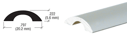 CRL Brite Anodized Frameless Shower Door Half-Round Threshold | SDT980BA | SDT980BA