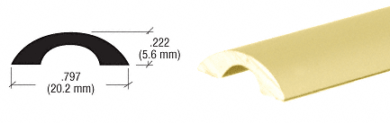 C.R. Laurence CRL Brite Gold Anodized Frameless Shower Door Half-Round Threshold - 95 in long | SDT980BGA