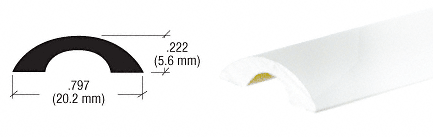 CRL White Frameless Shower Door Half-Round Threshold | SDT980W | SDT980W1