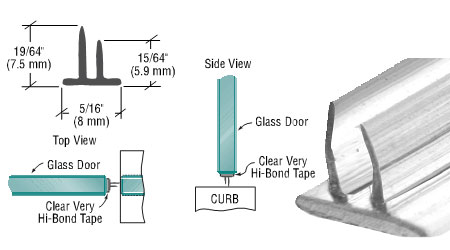 TechnologyLK CRL Translucent Vinyl &quot;Double Leg&quot; Seal for 5/16&quot; Maximum Gap - 95 in long  | SDTDF1