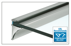 C.R. Laurence CRL 18&quot; Brushed Nickel Aluminum Shelving Extrusion for 1/4&quot; Glass | SE1418BN