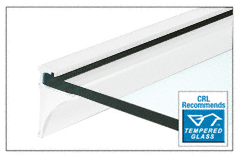C.R. Laurence CRL 18&quot; White Aluminum Shelving Extrusion for 1/4&quot; Glass   | SE1418W