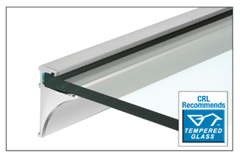 C.R. Laurence CRL 36&quot; Brite Anodized Aluminum Shelving Extrusion for 1/4&quot; Glass | SE1436BA