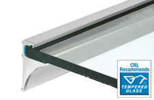 C.R. Laurence CRL 18&quot; Brite Anodized Aluminum Shelving Extrusion for 3/8&quot; Glass | SE3818BA