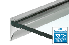 C.R. Laurence CRL 18&quot; Brushed Nickel Aluminum Shelving Extrusion for 3/8&quot; Glass | SE3818BN